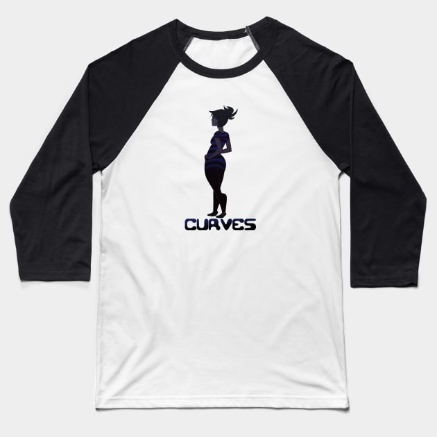 Curves Baseball T-Shirt by JenjoInk